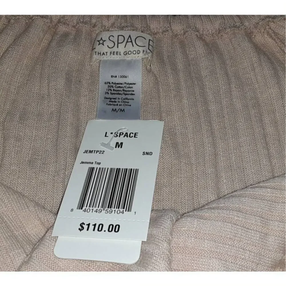 NWT L*Space Jemma Crop Top Sand Color M MSRP: $110